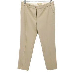 MICHAEL KORS Women's Beige Solid Wool Spandex Dress Pants Size 12 Made In Italy